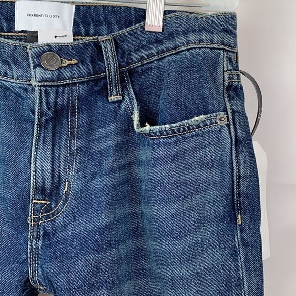 Current Elliott The Fling “1 year worn Rig” mid rise Boyfriend blue jeans. NWT - Picture 7 of 16